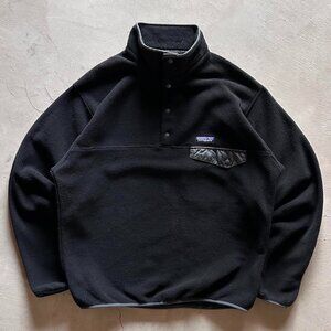 patagonia black synchilla fleece pullover